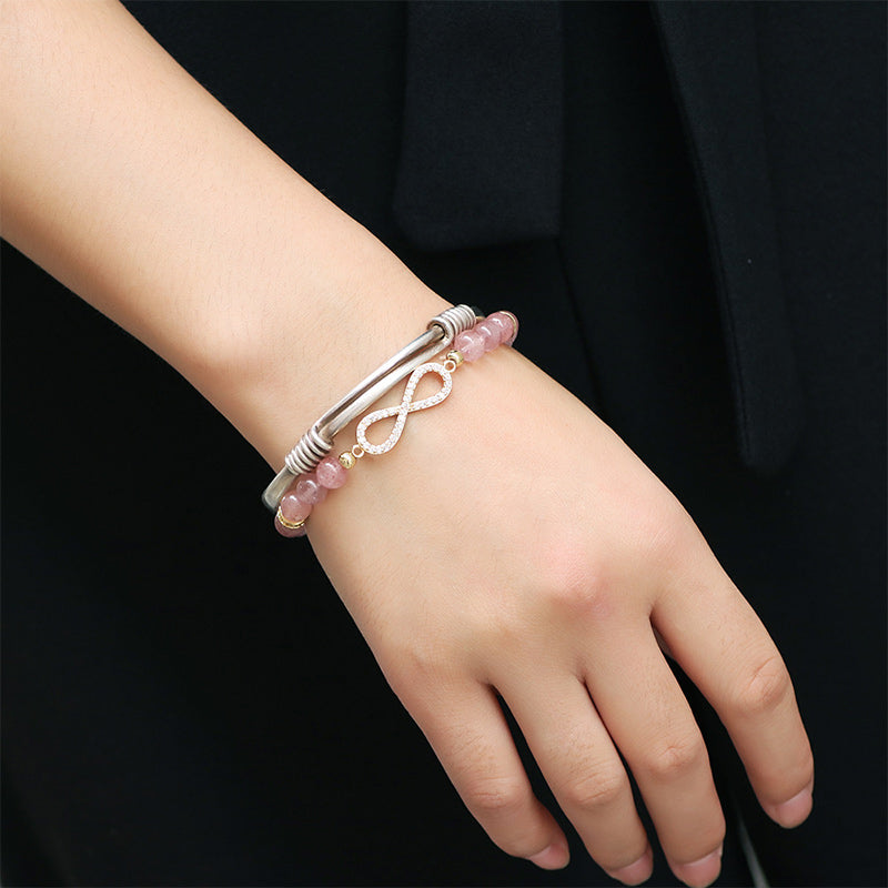 Natural Strawberry Quartz Positivity Healing Bracelet