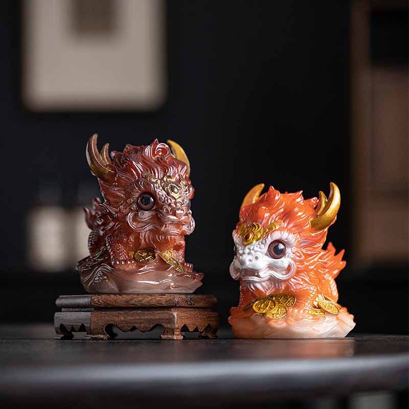 Color Changing Small Kirin Resin Tea Pet Home Figurine Decoration