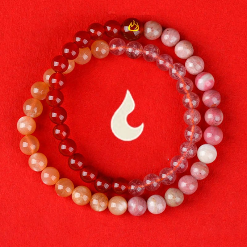 Five Elements Various Agate Crystal Chalcedony White Crystal White Agate Luck Bracelet