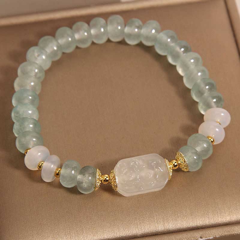 Aquamarine Jade Abacus Beads Serenity Bracelet