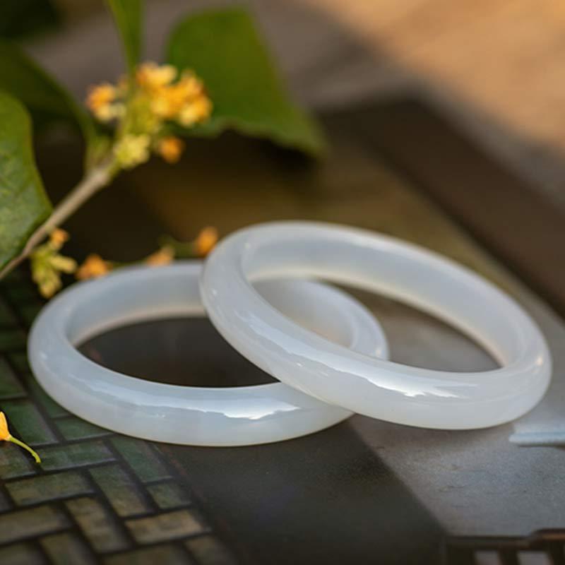 Natural Chalcedony Harmony Positive Bracelet Bangle