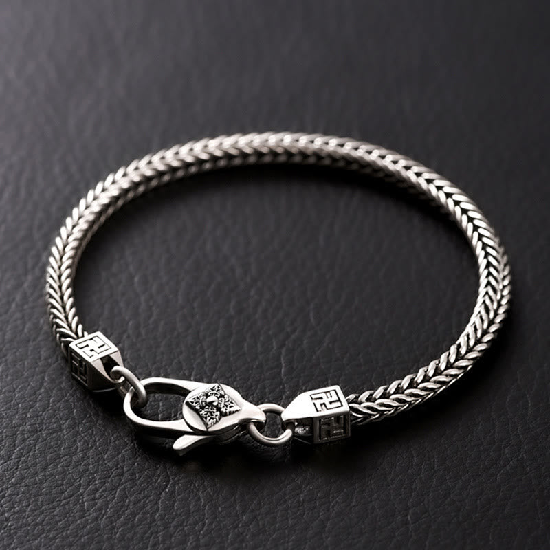 Tibetan Double Dorje Vajra Swastika Spiritual Power Chain Bracelet