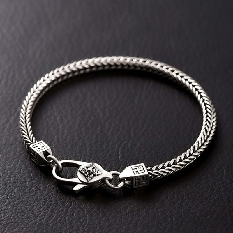 Tibetan Double Dorje Vajra Swastika Spiritual Power Chain Bracelet