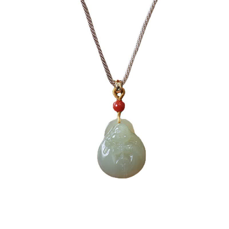 Laughing mystic zen Hetian Jade Wealth Prosperity String Necklace Pendant