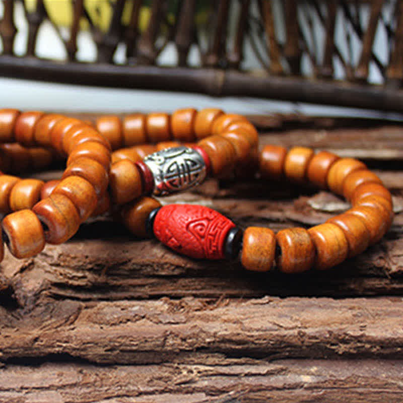 Tibetan Yak Bone Om Mani Padme Hum Strength Bracelet