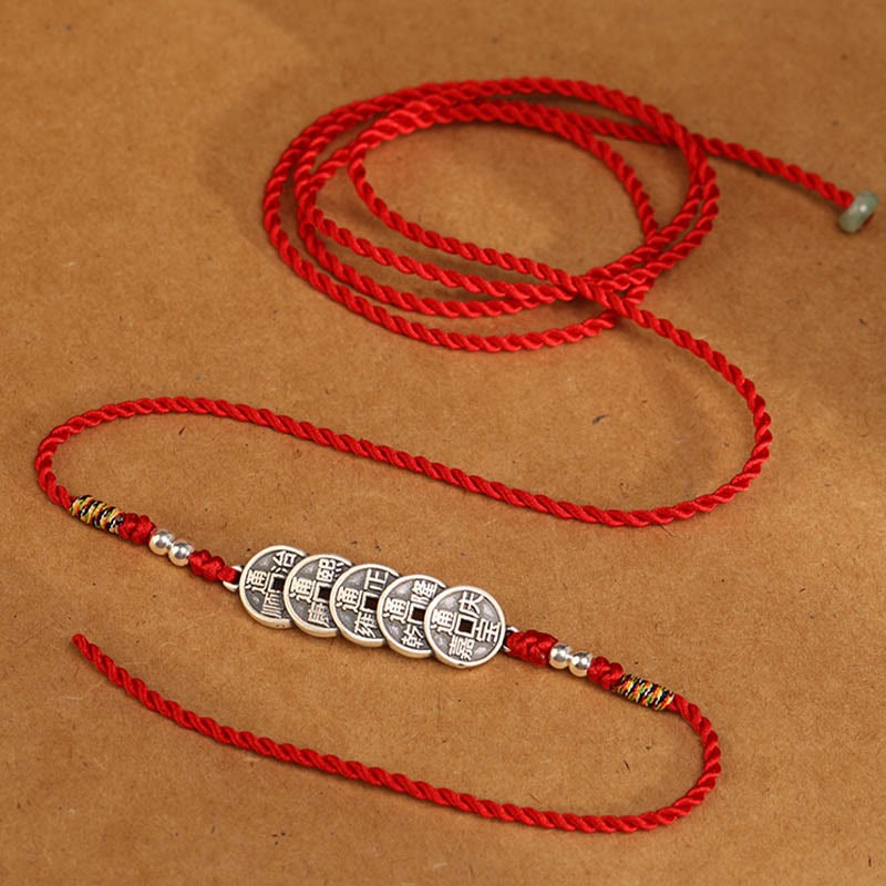 999 Sterling Silver Blessing Red String Belly Chain