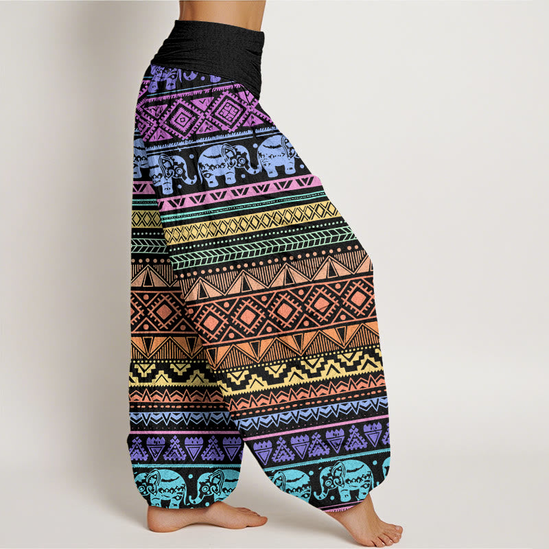 Casual Elephant Geometric Figure Women's Elastic Waist Harem Pants