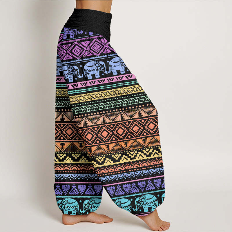 Casual Elephant Geometric Figure Women's Elastic Waist Harem Pants