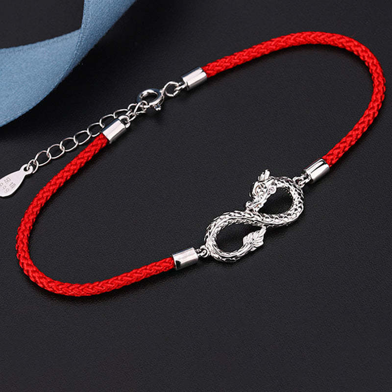 Year Of The Dragon 999 Sterling Silver Endless Knot Luck Protection Bracelet