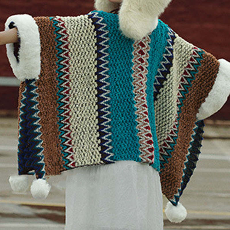 Tibetan Multicolored Striped Shawl Winter Cozy Travel Scarf Wrap