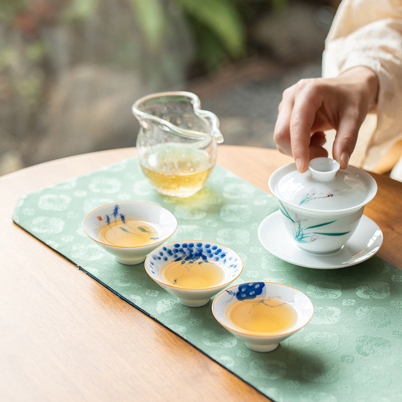 Mandala Flower Koi Fish Lotus Bird Persimmons Teacup Kung Fu Tea Cup 50ml