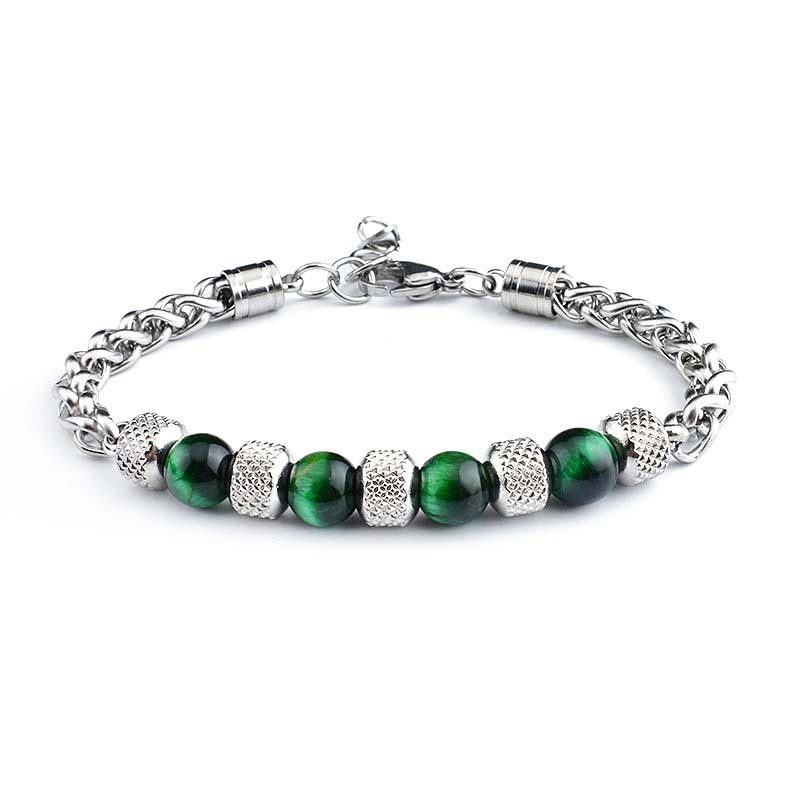 Black Onyx Tiger Eye Bead Courage Bracelet