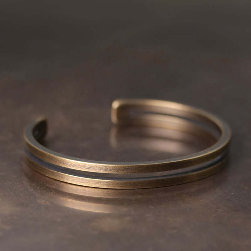 Rustic Copper Luck Viking Cuff Bracelet