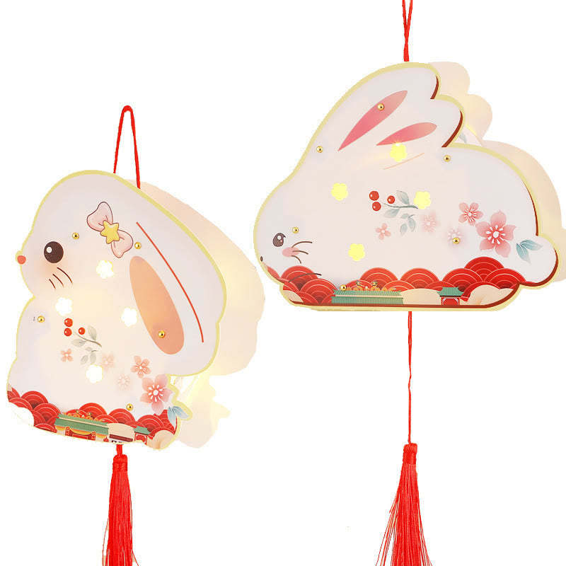 DIY Good Luck Cute Rabbit Paper Lantern Lamp Mid-Autumn Festival Lantern Decoration