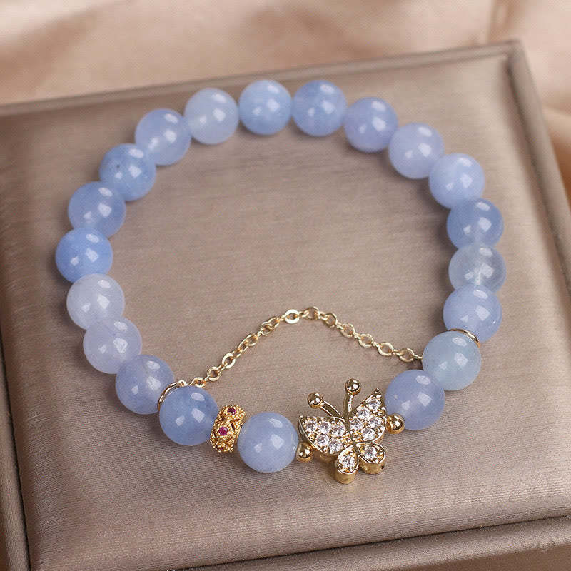 Aquamarine Butterfly Serenity Bracelet