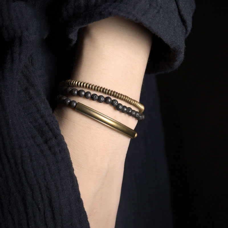 Vintage Lava Rock Copper Support Bracelet