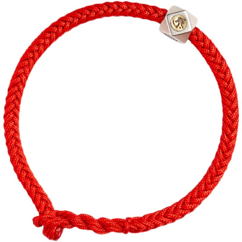 925 Sterling Silver Handmade Chinese Zodiac Natal mystic zen Luck Protection Braided String Bracelet