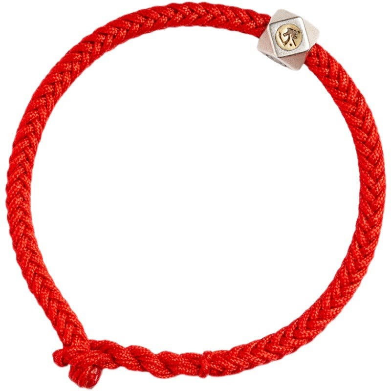 925 Sterling Silver Handmade Chinese Zodiac Natal mystic zen Luck Protection Braided String Bracelet