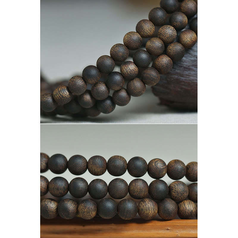 7mm 108 Mala Beads Nha Trang Qinan Agarwood Peace Strength Bracelet