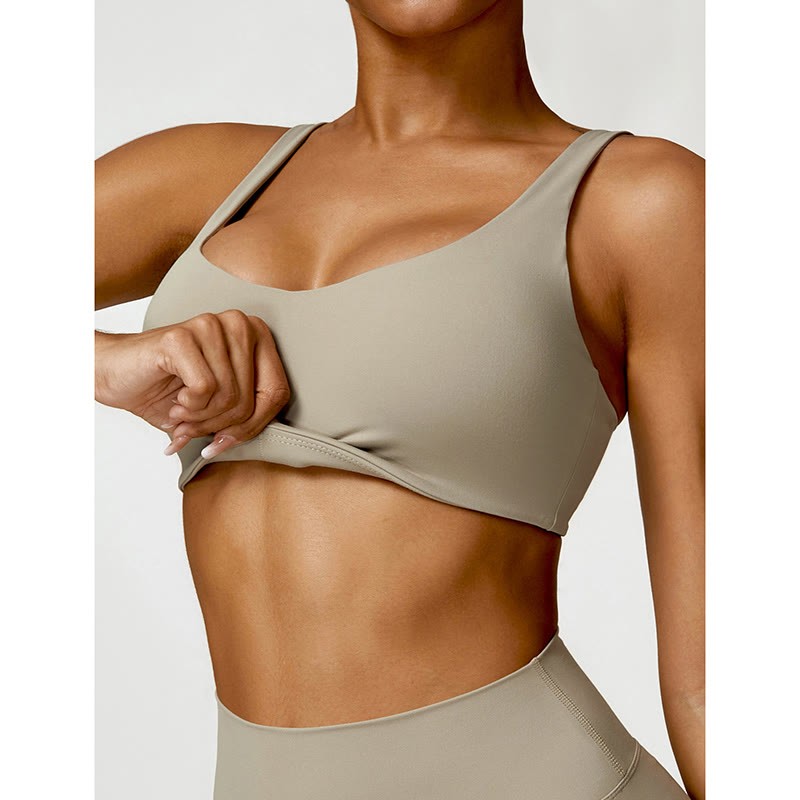Gym Sports Yoga Backless Bra Crop Tank Top Shorts