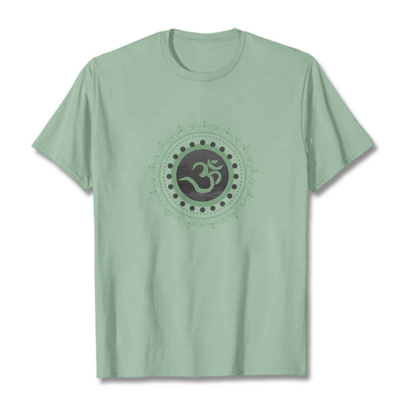 Om Mandala Pattern Cotton Tee T-shirt