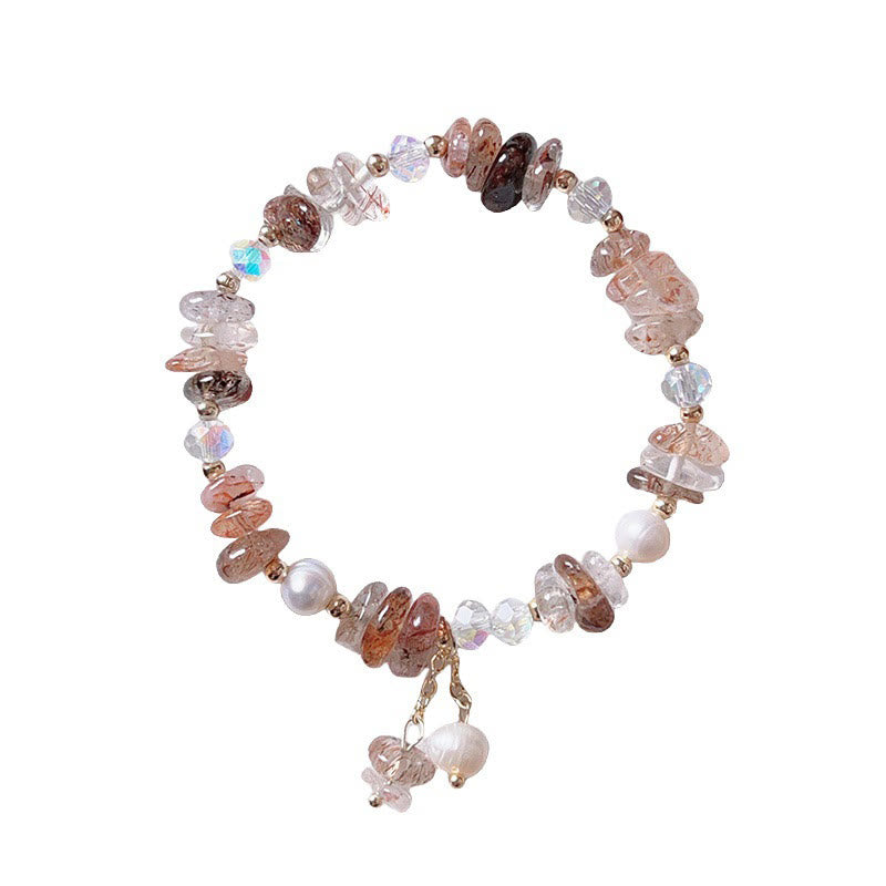 Natural Super Seven Crystal Irregular Small Pieces Positive Bracelet