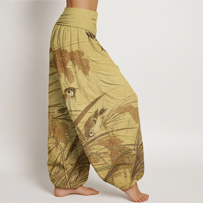 Casual Sparrow Rice Ear Women's Elastic Waist Harem Pants