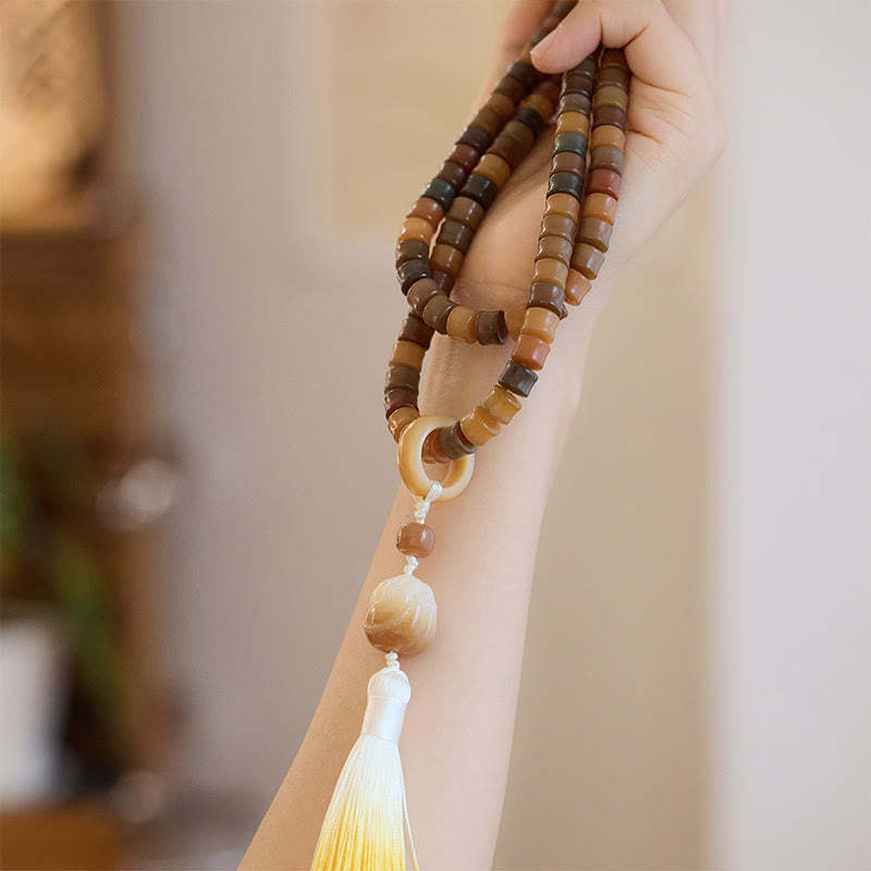 108 Mala Beads Bodhi Seed mystic zen Hand Lotus Engraved Harmony Bracelet