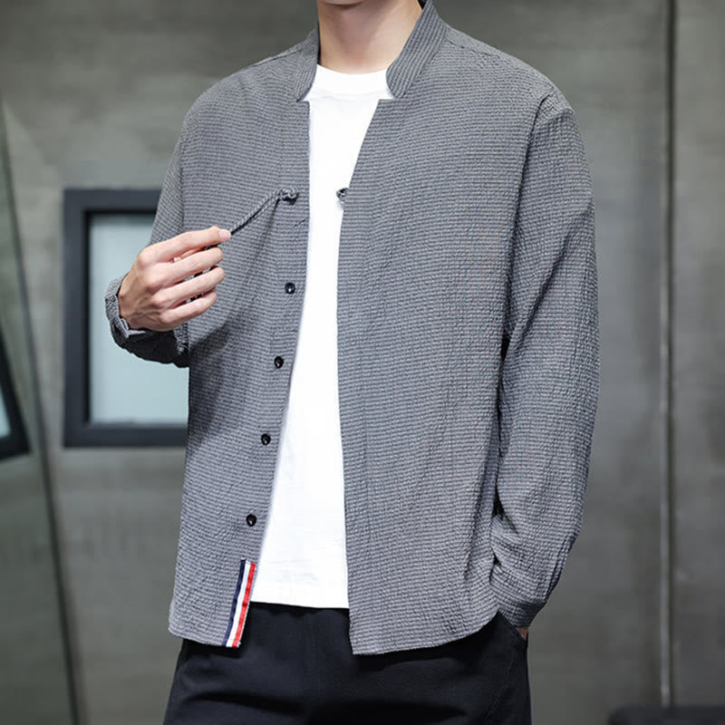Fall Solid Color Men's Button Long Sleeve Shirt Clothing