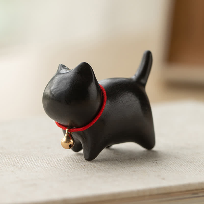 Green Sandalwood Small Leaf Red Sandalwood Cute Cat Animals Soothing Peace Decorations
