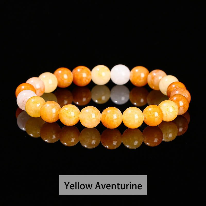 Various Crystal Stone Amethyst Green Aventurine Rose Quartz Healing Bracelet