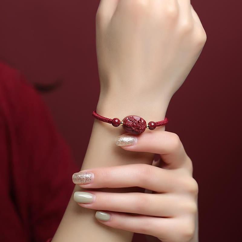 Chinese Zodiac Natal mystic zen Cinnabar Keep Away Evil Spirits Rope Bracelet (Extra 30% Off | USE CODE: FS30)