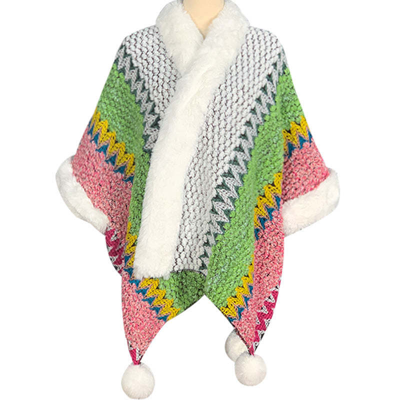 Tibetan Multicolored Striped Shawl Winter Cozy Travel Scarf Wrap