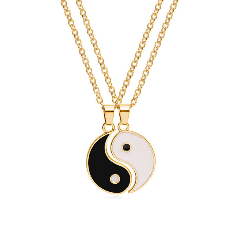 Yin Yang Hematite Pendant Couple Necklace