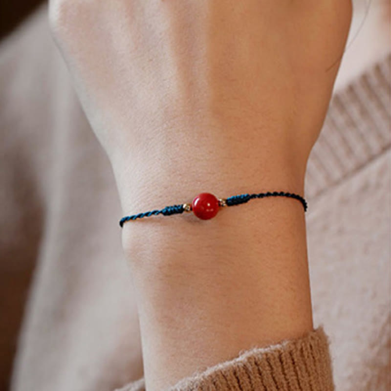 Handmade String Cinnabar Buckle Blessing Bracelet