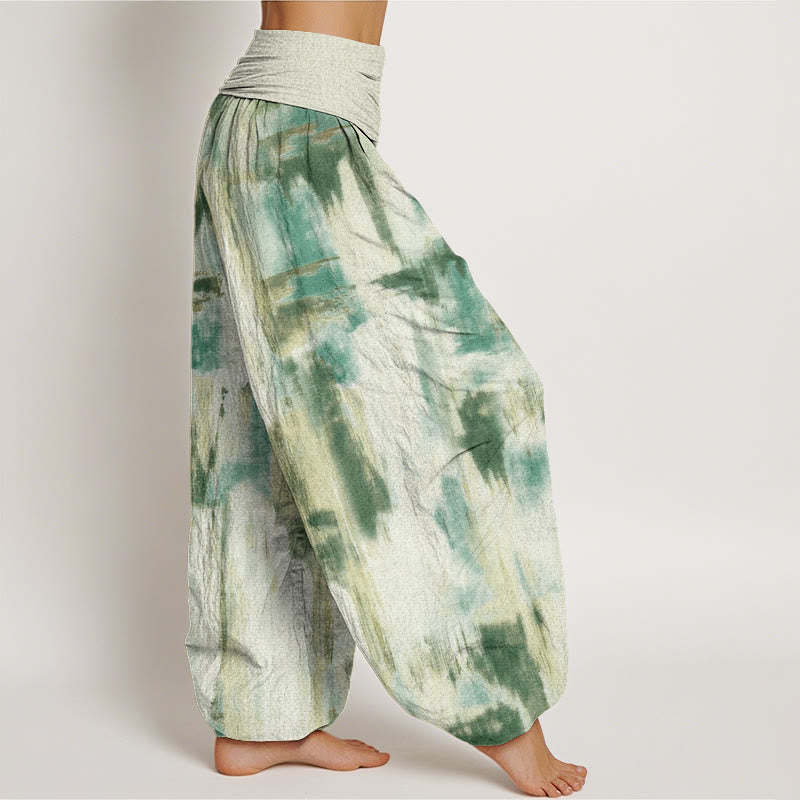 Tie Dye Pattern Design Women's Elastic Waist Harem Pants