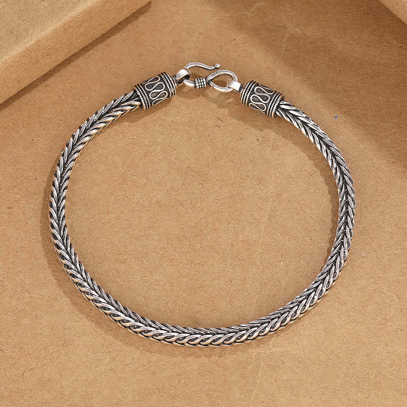 Vintage Dragon Keel Braided Twisted Design Wealth Buckle Bracelet