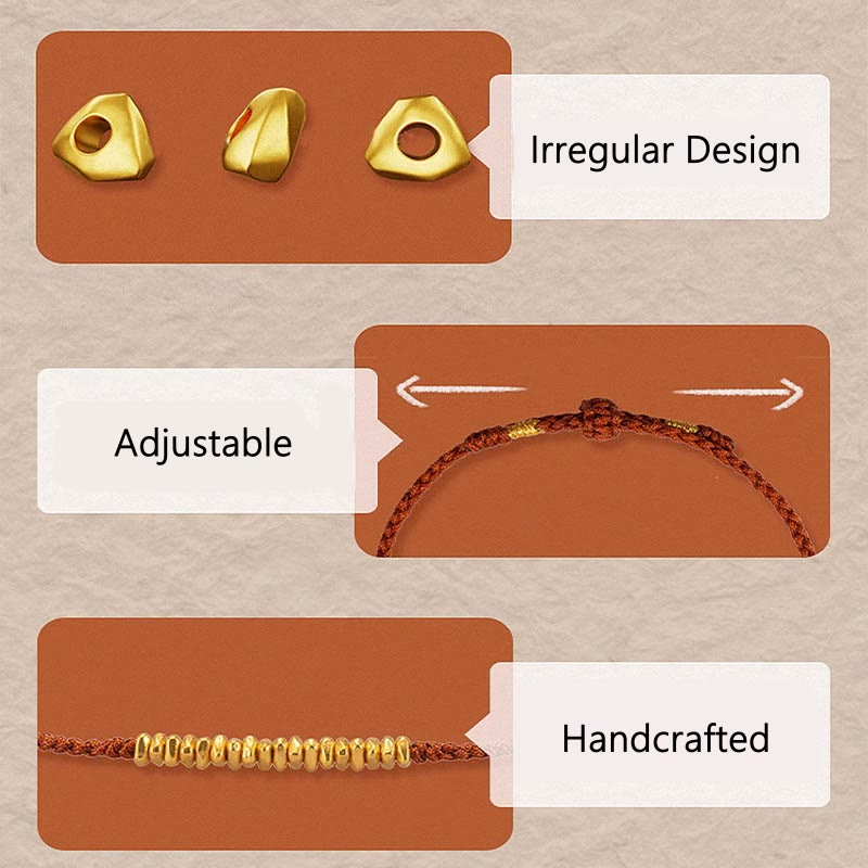 999 Gold Small Gold Pieces Design Handmade Protection?Braided Rope Bracelet