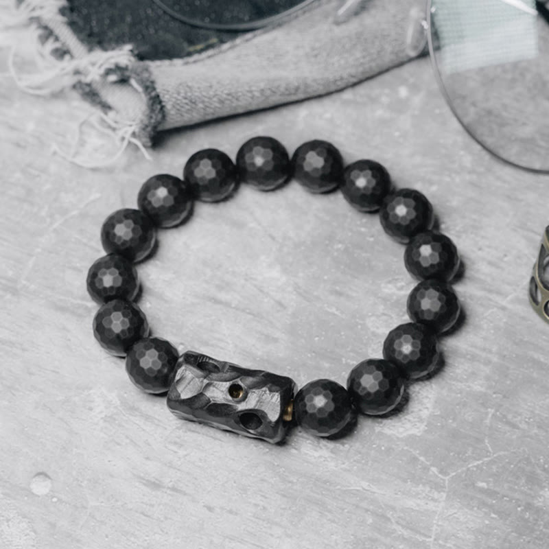 Matte Frosted Surface Black Onyx Ebony Protection Bracelet