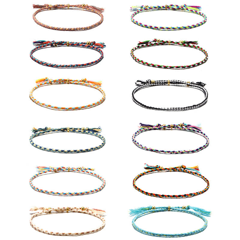 Handmade Colorful Rope Braided Tassel Adjustable Harmony Bracelet