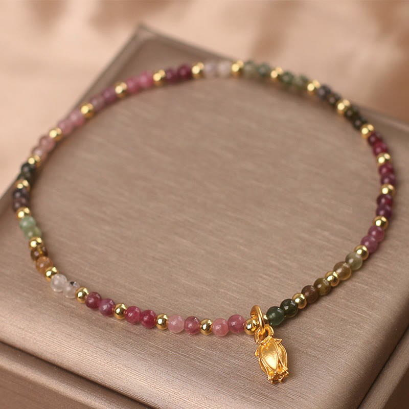 Colorful Tourmaline Flowers Positive Bracelet
