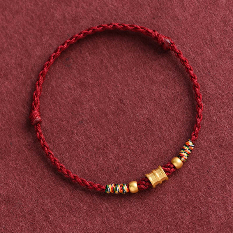 999 Gold Small Bucket Shape Design Handmade Luck?Braided Rope Bracelet Anklet