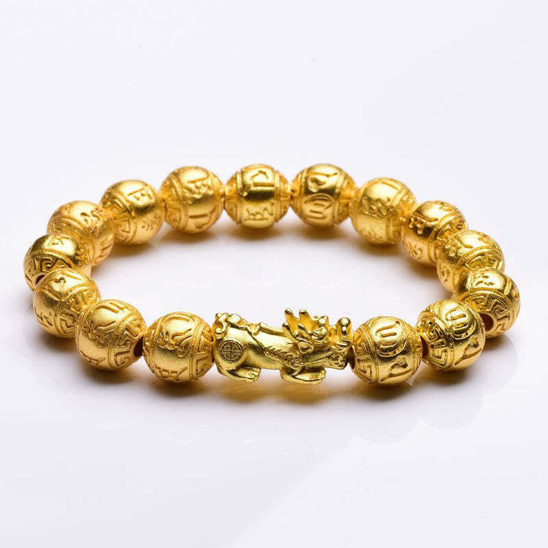 PiXiu Om Mani Padme Hum Carved Wealth Bracelet