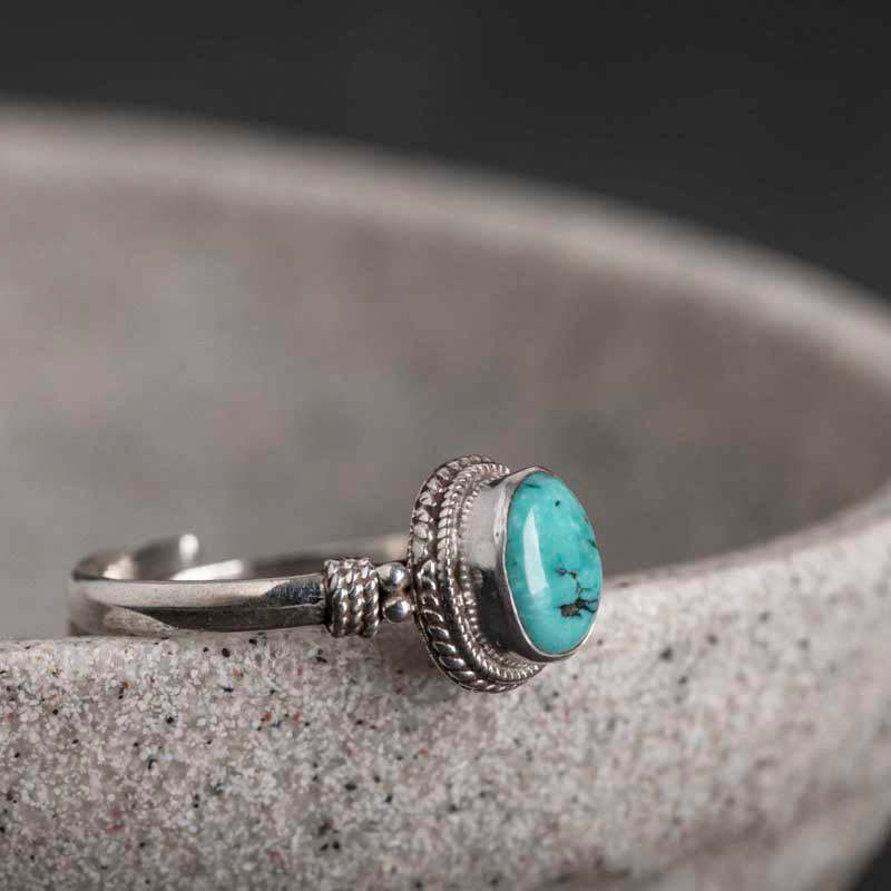 925 Sterling Silver Turquoise Wisdom Love Ring