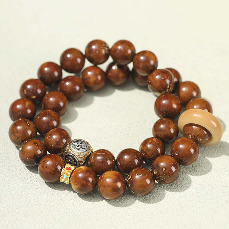 Tibetan Natural Purple Gold Rat Bodhi Seed Wealth Double Wrap Bracelet