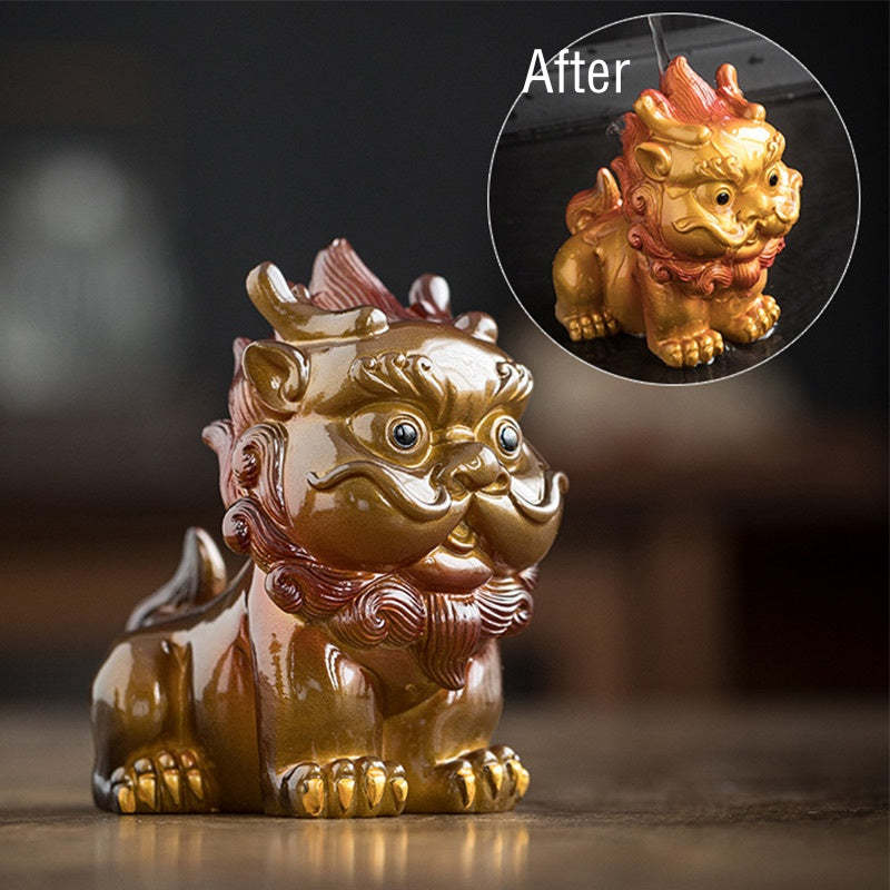 Color Changing Small PiXiu Resin Tea Pet Wealth Home Figurine Decoration