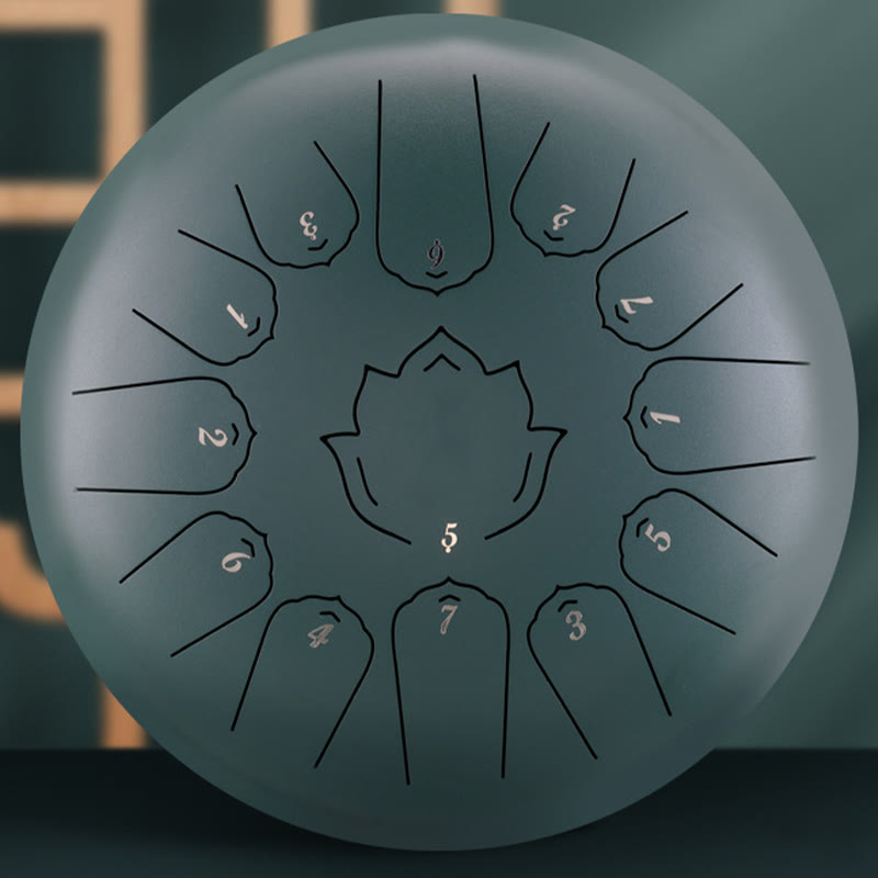 Steel Tongue Drum Sound Healing Mindfulness Lotus Pattern Yoga Drum Kit 13 Note 12 Inch Percussion Instrument