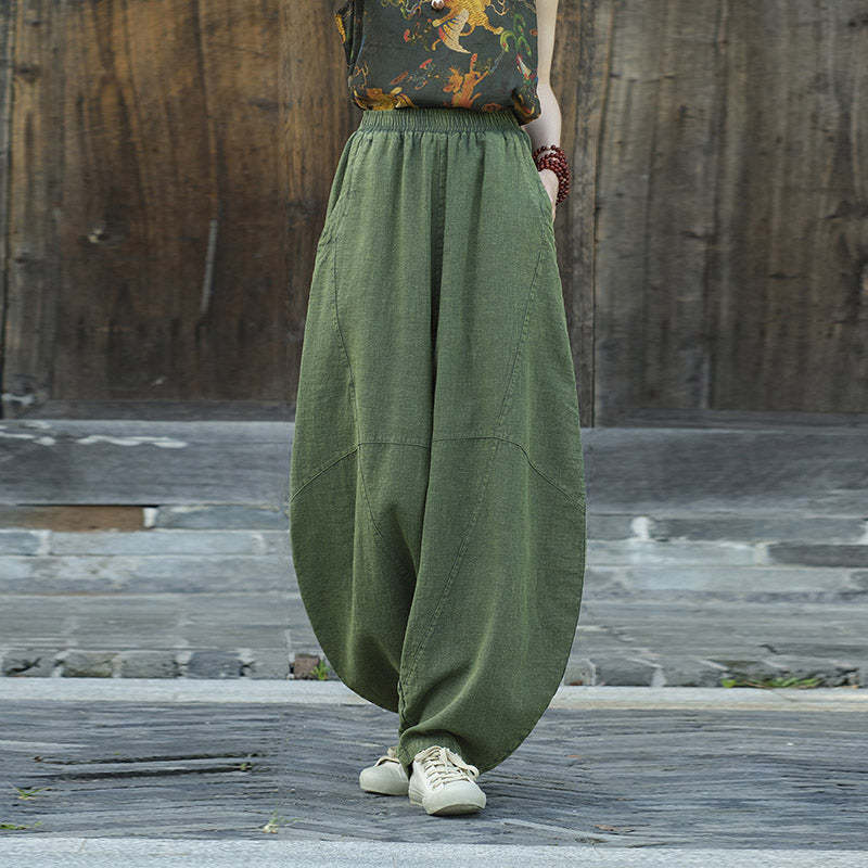 Cotton Linen Pants Harem Trousers Loose Zen Yoga Tai Chi Women's Pants