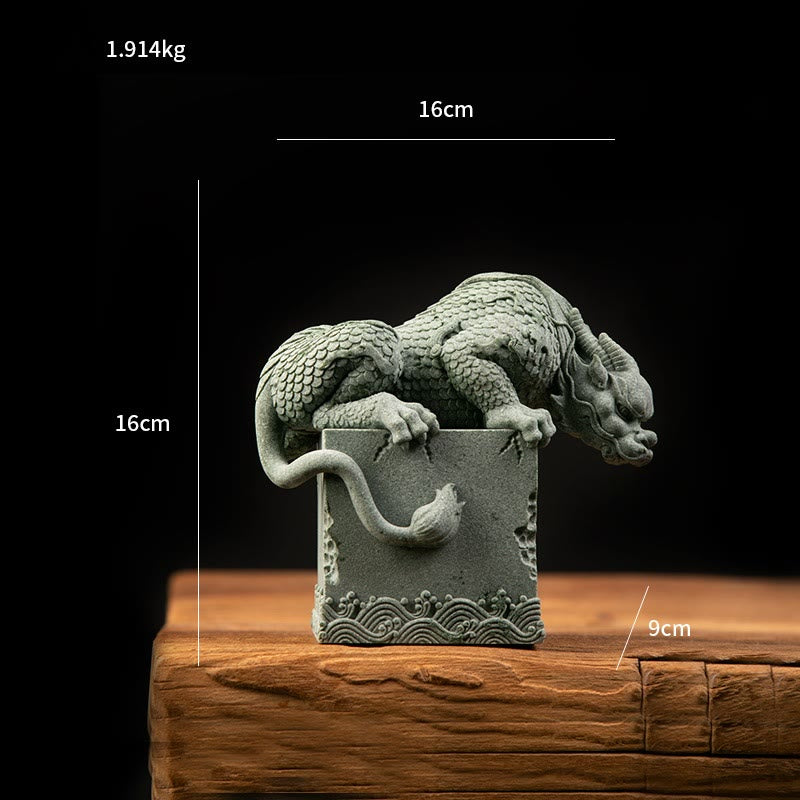 Feng Shui Standing Sitting Dragon Success Luck Home Decoration