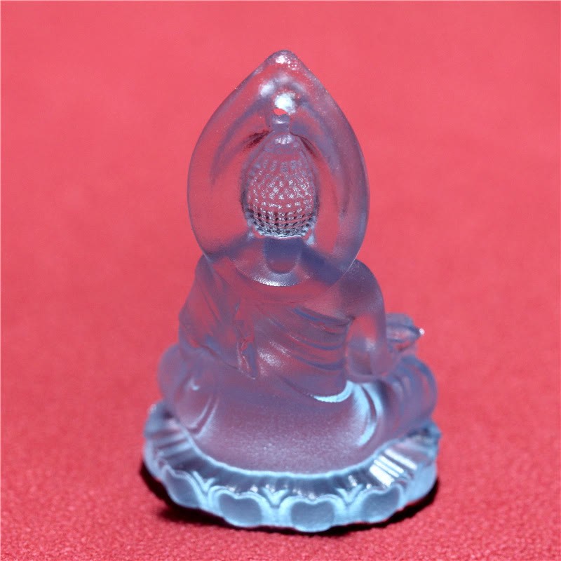 Blue Tathagata mystic zen Medicine mystic zen Liuli Crystal Serenity Amulet Necklace Pendant
